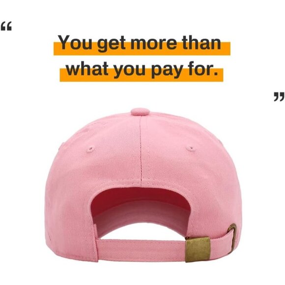 Women's Pink Lightweight Classic Cotton Adjustable Low Crown Baseball Hat Cap - Picture 5 of 6